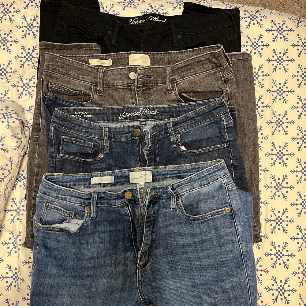 4 pair Universal Thread Skinny Jeans